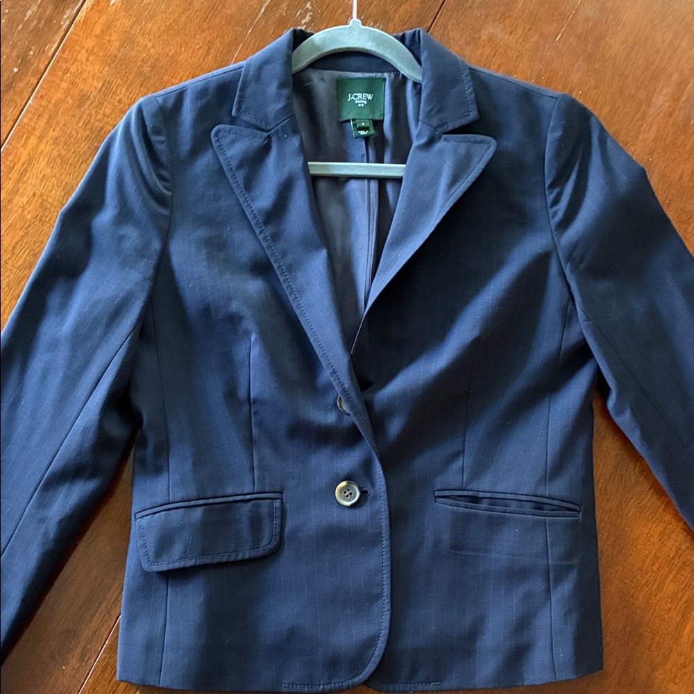 J. Crew Women's Navy Tailored Single-Button Blazer